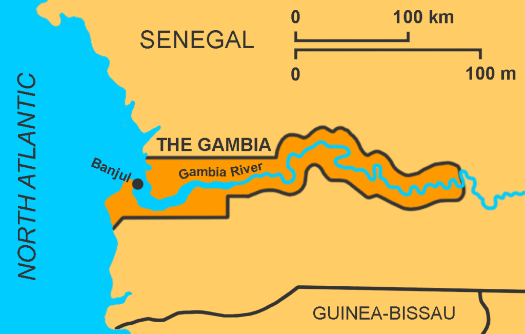 map of The Gambia