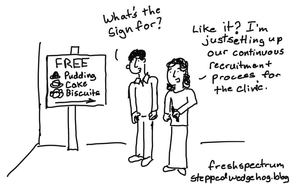 continuous recruitment cartoon