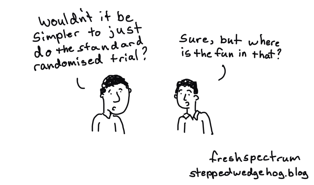 Simple trial design cartoon